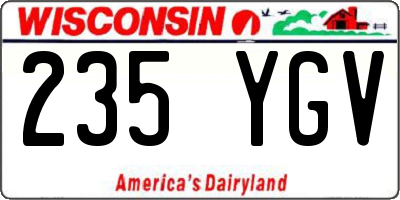 WI license plate 235YGV