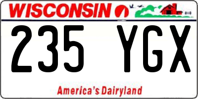 WI license plate 235YGX