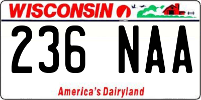 WI license plate 236NAA