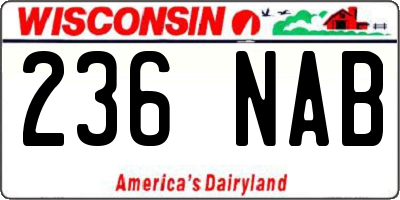 WI license plate 236NAB