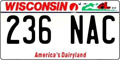 WI license plate 236NAC