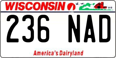 WI license plate 236NAD