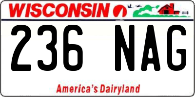 WI license plate 236NAG