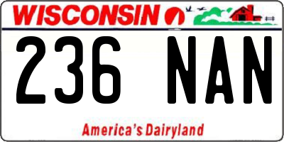 WI license plate 236NAN