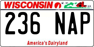 WI license plate 236NAP