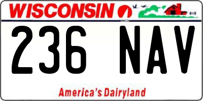 WI license plate 236NAV