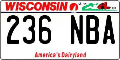WI license plate 236NBA