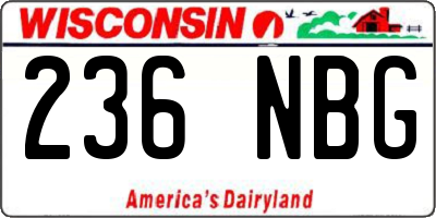 WI license plate 236NBG