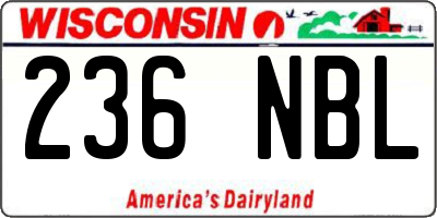WI license plate 236NBL
