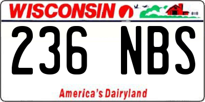 WI license plate 236NBS