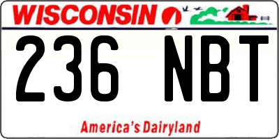 WI license plate 236NBT