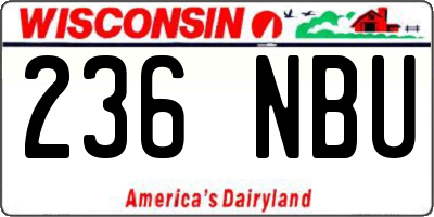 WI license plate 236NBU