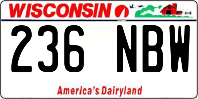 WI license plate 236NBW