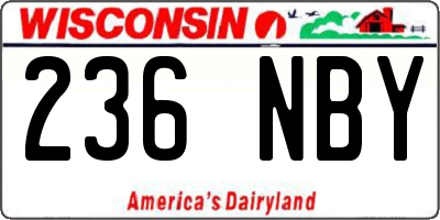 WI license plate 236NBY