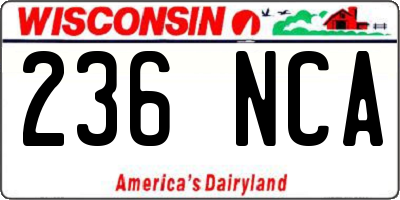 WI license plate 236NCA