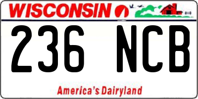 WI license plate 236NCB