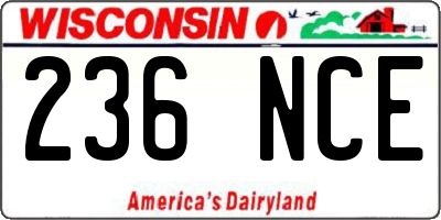 WI license plate 236NCE