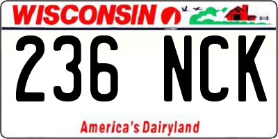 WI license plate 236NCK
