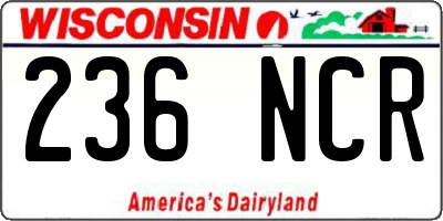 WI license plate 236NCR