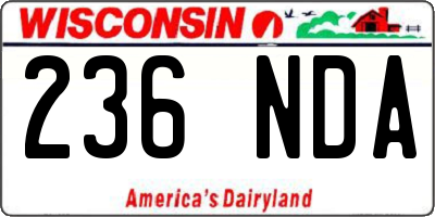 WI license plate 236NDA