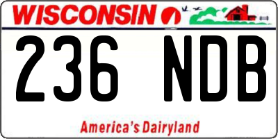 WI license plate 236NDB