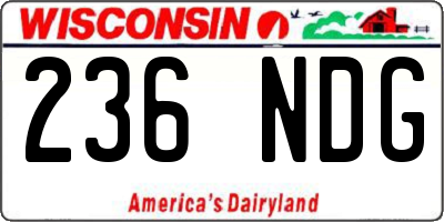 WI license plate 236NDG