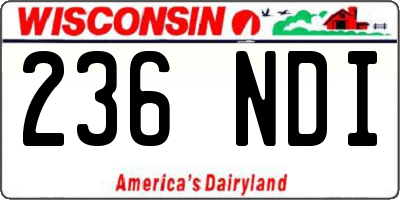 WI license plate 236NDI