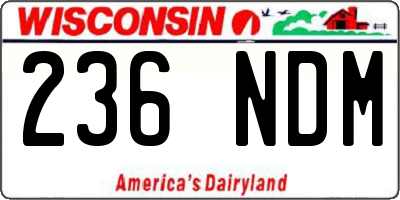 WI license plate 236NDM