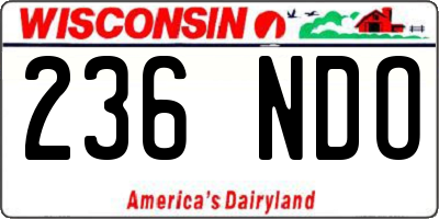 WI license plate 236NDO