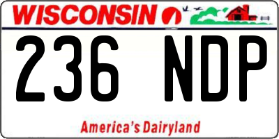 WI license plate 236NDP