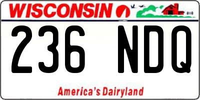 WI license plate 236NDQ