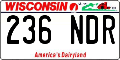 WI license plate 236NDR