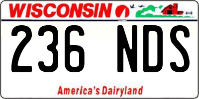 WI license plate 236NDS