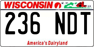 WI license plate 236NDT