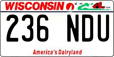 WI license plate 236NDU
