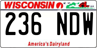 WI license plate 236NDW