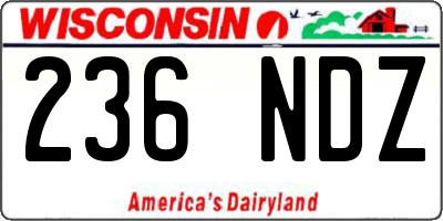 WI license plate 236NDZ