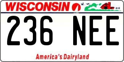 WI license plate 236NEE
