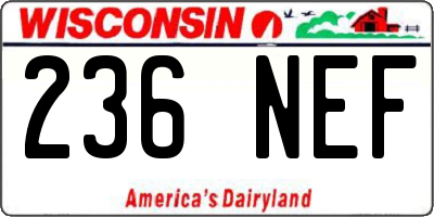 WI license plate 236NEF