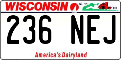 WI license plate 236NEJ