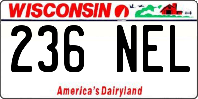 WI license plate 236NEL