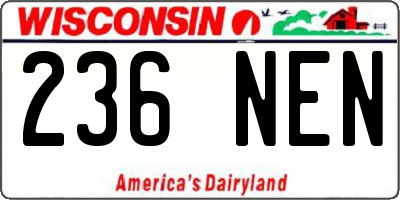 WI license plate 236NEN