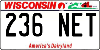 WI license plate 236NET