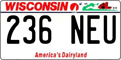 WI license plate 236NEU