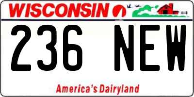 WI license plate 236NEW
