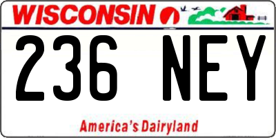 WI license plate 236NEY
