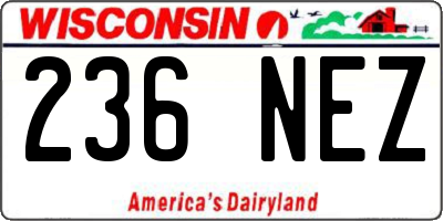 WI license plate 236NEZ