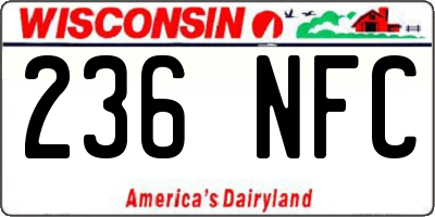 WI license plate 236NFC