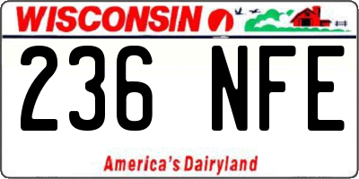 WI license plate 236NFE