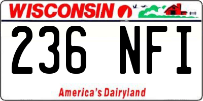 WI license plate 236NFI